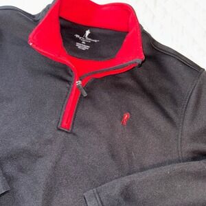 Payne Stewart Legacy Golf Quarter Zip Pullover Black Red XL Men's Activewear